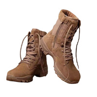 Bottes de randonnée tactiques marines imperméables et résistantes aux perforations en nylon polyamide marron pour hommes WANZHUO