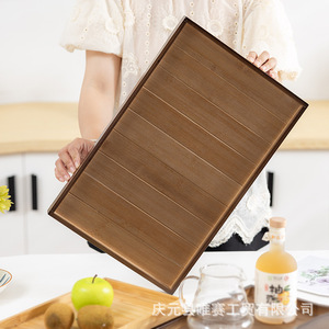 Rectangular Wooden <b>Serving</b> <b>Tray</b> For Hotel Tea House Home Breakfast Coffee Tea Cake Bread Durable Solid Color - Product Image 2