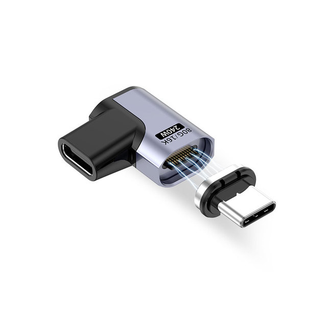 Magnetic Adapter USB C to Type C 40Gbps USB4.0 Thunderbolt5 240W Fast Charging Magnet Converter Cable 8K 60Hz Adapter