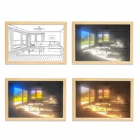 Cadres photo taille A5 peintures à lumière LED peintures murales 3D décoration intérieure bases de lumière LED pour motifs acryliques peuvent être personnalisées