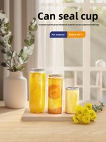Bouteilles et pots en plastique PET jetables, surface brillante scellée, pour thé au lait, jus de fruits, bière, champagne et soda