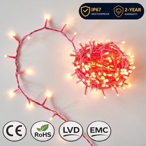 ไฟ LED สายยาวสำหรับสนามหญ้า คุณภาพสูง มาตรฐาน IP65 สาย PVC สีชมพู แสงวอร์มไวท์ 3000K อายุการใช้งานยาวนาน พร้อมหน่วยความจำ แรงดันไฟฟ้า 220V ปลั๊กแบบ EU - Product Image 1