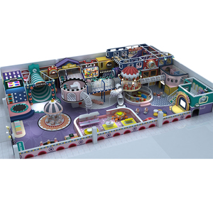 Aire de jeux intérieure en plastique pour enfants avec toboggans, équipement de jeu commercial intérieur souple avec piscine à balles - Product Image 2
