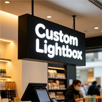 Boîtes lumineuses LED métalliques extérieures, simple ou double face, pour immeubles de bureaux, magasins, usage domestique, étanches IP65, design personnalisé