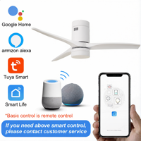 Ventilateur de plafond moderne et simple pour salon, 52 pouces, moteur DC, 3 pales en ABS, télécommande LED, silencieux