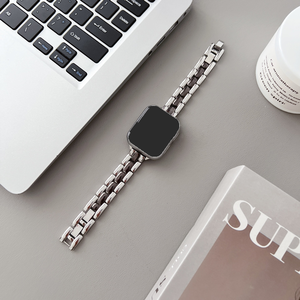 Di lusso tre perline da donna sottile in metallo in acciaio inossidabile Smart <span class=keywords><strong>Watch</strong></span> cinturino per <span class=keywords><strong>Apple</strong></span> <span class=keywords><strong>Watch</strong></span> Ultra 9 8 7 <span class=keywords><strong>6</strong></span> per iWatch cinturino - Product Image 4