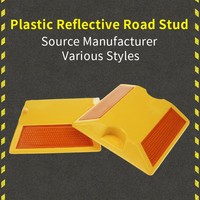 Goujons réfléchissants de contrôle de la circulation d'oeil de chat de chaussée en plastique jaune simple face d'ABS pour l'avertissement de route