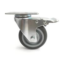 Roue pivotante TPR de 4 pouces avec frein, silencieuse et durable, pour chariots, équipements médicaux, usage extérieur, scolaire et salle de bain
