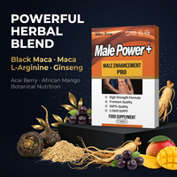 Comprimés d'amélioration masculine - Maca noire naturelle et L-Arginine avec Ginseng pour soutenir la libido, l'endurance, les performances et la gestion de l'énergie