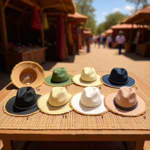 Chapeau Sombrero en forme de losange avec bandeau en tissu, lot de 180 pièces en boîte, pour un style ethnique - Product Image 3