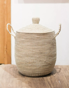 Panier à linge en jonc de mer avec couvercle, idéal pour votre maison panier à linge en jonc de mer - Product Image 5