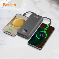 Besiter Durable 10000mAh Charge rapide avec câbles de données intégrés 20000mah Powerbank Banques d'alimentation haute capacité avec affichage LED