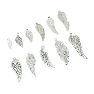 Pendentifs en acier inoxydable <span class=keywords><strong>pour</strong></span> <span class=keywords><strong>femme</strong></span>, bijoux, pendentifs d'ailes d'ange, en argent, <span class=keywords><strong>petit</strong></span> trou, <span class=keywords><strong>pour</strong></span> la fabrication de colliers et de Bracelets - Product Image 5