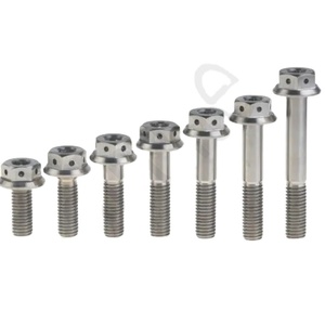 Vente en gros usine Vis à tête hexagonale à bride M8 en Titane pré-percée Grade Gr5 pour <span class=keywords><strong>fil</strong></span> de sécurité d'axe avant de moto - Product Image 3