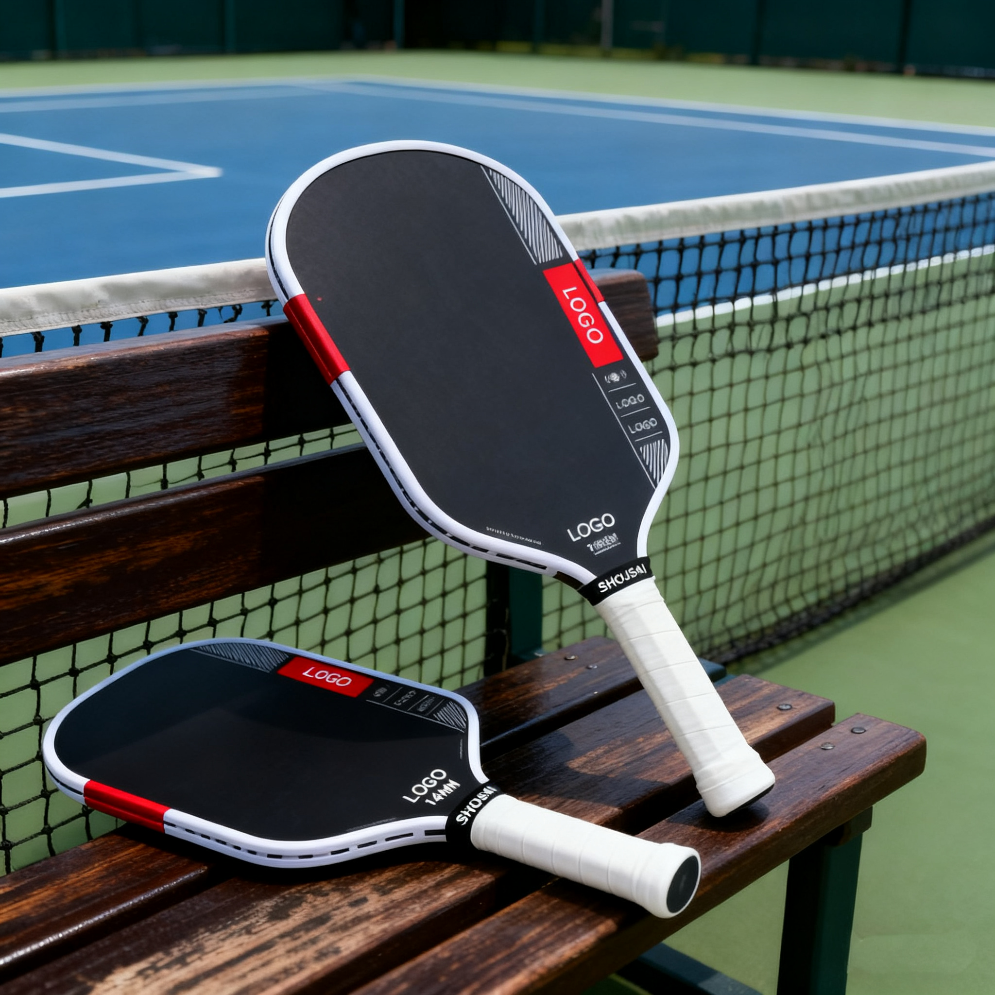 High Performance Portable Carbon Fiber Enhanced Spin Honeycomb Core Custom Logo Training Pickleball Paddle