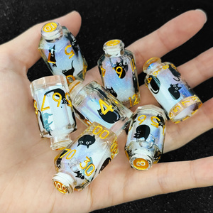 Dados poliédricos de resina holográfica hechos a mano con núcleo líquido de arena movediza, dados de juego de rol con diseño de gato lindo para juegos de mesa - Product Image 4