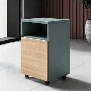 Meuble de classement mobile intelligent verrouillable à 2 tiroirs, meuble de rangement de <span class=keywords><strong>bureau</strong></span> sous le <span class=keywords><strong>bureau</strong></span>, meuble de rangement moderne en bois et métal avec roulettes - Product Image 5