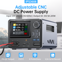 Alimentation CC réglable FNIRSI IPS3608 36V 8A 285W, régulateur de tension et de courant de laboratoire, interface USB Type-C, entrée 100-240VAC
