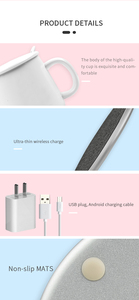 Nouveaux produits 2024 Tasse à café intelligente unique avec <span class=keywords><strong>chauffe</strong></span>-tasse pour bureau USB portable <span class=keywords><strong>chauffe</strong></span>-boisson électrique - Product Image 6
