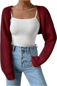 Suéter Cárdigan Corto para Mujer YATI, Ligero, <span class=keywords><strong>de</strong></span> Punto, Abierto por Delante, Bolero, para Primavera y Otoño - Product Image 3