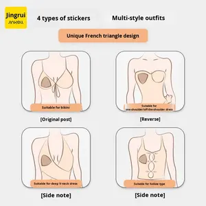Pétalos Triangulares para el Pecho Estilo Francés, Ultrafinos, Lavables, Invisibles, Sin Costuras, Anti-Exposición, Anti-Protuberancias, Bikini - Product Image 2