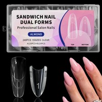 ZHI JIA Boîte de moules à ongles carrés double couche pour extensions, motif papillon style armure, réutilisable sans plateau en papier