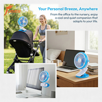 Ventilateur de refroidissement silencieux pour bureau, 3 vitesses, rechargeable par USB, mini ventilateur de table avec crochet de suspension, ventilateur personnel compact pour dortoir d'étudiant