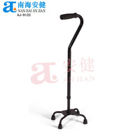 AJ-912C Anjian Bâton d'assistance à la marche en aluminium à grande base larges cannes quadruples artificielles pour une marche facile