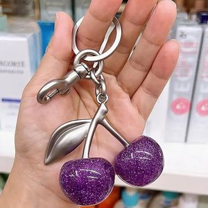 Llavero de cereza de la cultura pop, accesorios de llavero con dije de cereza para bolso, regalos para mujer, dijes para bolso, colgante para bolso, venta al por mayor RTS - Product Image 5