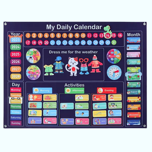 Space Pink Blue Boy Girl <strong>Home</strong> Preschool My First Daily Calendar Early Childhood <strong>Learning</strong> Activities Map Felt Busy Story Board - Product Image 1