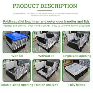 Caja de Paletas Plegable Rígida de HDPE con Entrada para Montacargas de 4 Vías, Alta Capacidad de Carga, Impermeable y Plegable para Almacenamiento Reciclable - Product Image 3