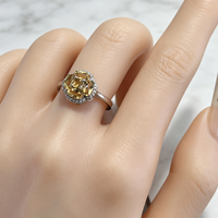 Bague Trèfle à Quatre Feuilles en Argent Sterling 925 Plaqué Rhodium avec Citrine/Grenat Naturel, Vente en Gros Usine, Idéale pour Femme, Cadeau ou Tenue de Soirée
