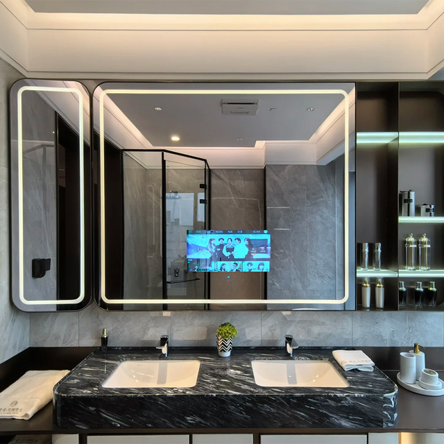 Household Android Magic Mirror Easy Operation LED Anti-Fog Bathroom Mirror