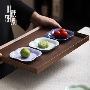 Platos de cerámica con forma de flor para aperitivos, postres, fiestas de té, bodas, pasteles, mooncakes, platos para presentar repostería, hechos en Dehua. - Product Image 4