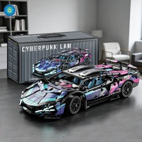 Coche de Carreras RC de Control Remoto, Bloques de Construcción Cyberpunk 1:14, Kit de Modelo de Coche Deportivo DIY con Caja Contenedora