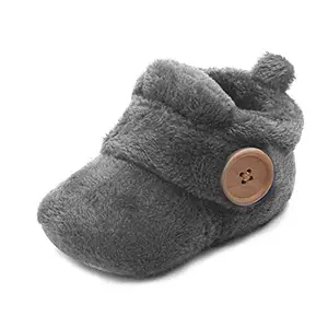 G21 Unisex Style Winter Baby Winter Fleece Shoes with Anti Skid Bottom Learn Walking Cold Resistant Winter Baby Shoes