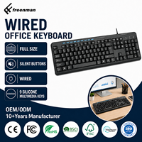 Clavier de bureau ergonomique filaire multifonctionnel silencieux anti-ghosting à prix de gros pour ordinateur portable