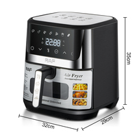 Raf merek kapasitas besar 8.5L stainless steel air freyer rongga bagian dalam listrik terlihat digital air fryers