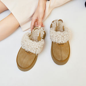 European Women's One-Piece Snow Boots Plushy <strong>Shoes</strong> slippers Wholesale Womens Fur SlipWomen's Low Slipperspers - Product Image 2