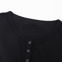 Mode femmes laine mérinos quotidien à manches longues col rond robe Henley