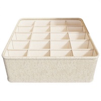 Boîte de rangement pour sous-vêtements et chaussettes Tianshan en coton-lin, avec compartiments divisés, type tiroir 3-en-1 pour armoire