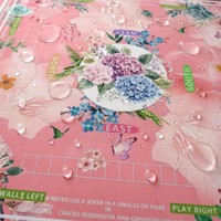 Tapete de Mahjong Floral Premium, Tapete de Juego de Goma Antideslizante y Grueso, Cubierta de Mesa Cuadrada Silenciosa para Decoración de Fiestas en Casa