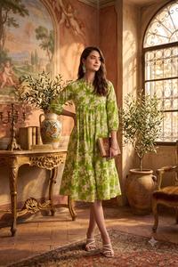 Tenue de voyage pour femmes, style bohème, robe d'été à imprimé floral, robe décontractée à volants pour les vacances - Product Image 4