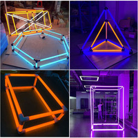 Barre LED T8 créative en forme de PC, modulaire, 360° lumineuse, RGB, personnalisable, pour jardin, plafond, suspension horizontale, décorative, circulaire