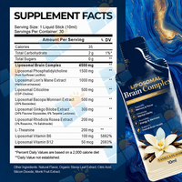 Complexe Cérébral Liposomal Liquide en Sachets Saveur Vanille – Complément de Soutien à la Concentration 10ml 30ct – Formule Personnalisée – Fournisseur d'Usine