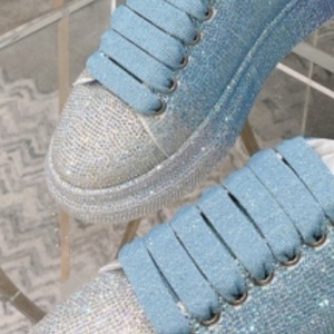 Chaussures décontractées bleues à paillettes, design élégant et luxueux de qualité supérieure, chaussures de marche tendance à semelle épaisse antidérapante - Product Image 1
