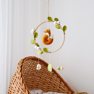 Sexe neutre feutre <span class=keywords><strong>renard</strong></span> lune bébé douche décor safari bois bébé à la main berceau mobiles pour pépinière - Product Image 2