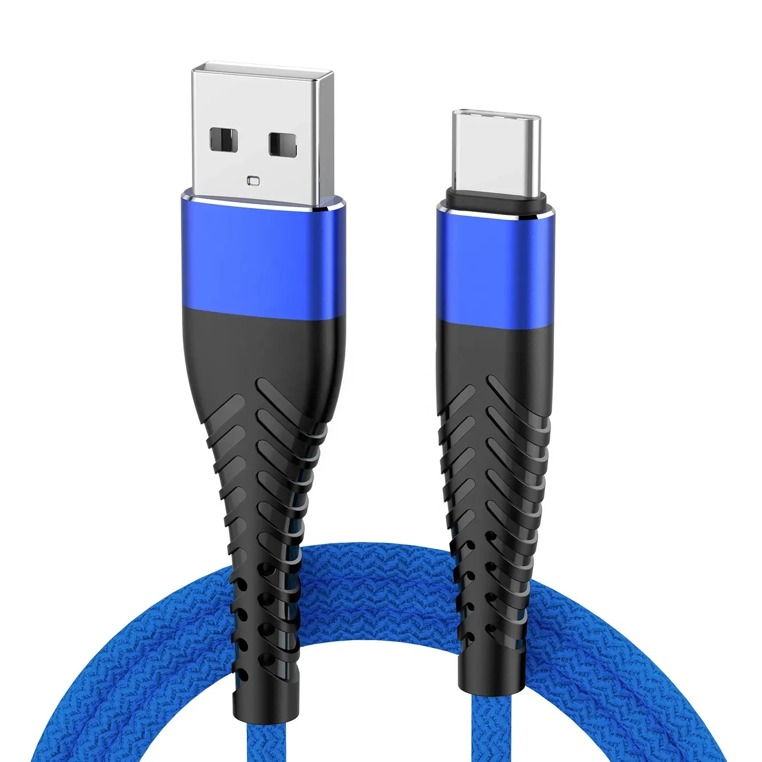 Ventas al por mayor de nailon trenzado 3A carga rápida USB C Cable cargador 1m 2m 3M USB tipo C Cable para iPhone 15 para Samsung Xiaomi Huawei