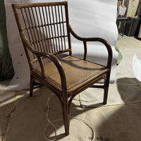 Fauteuil en rotin naturel rétro indonésien, design minimaliste, dossier haut, pour salon de thé et balcon, fauteuil individuel pour usage hôtelier