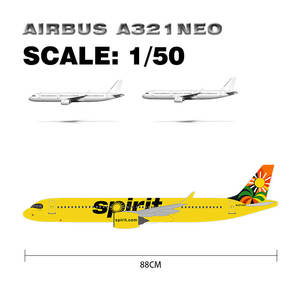 โมเดลเครื่องบินเรซิ่นขนาดใหญ่ 88 ซม. สเกล 1:50 ของสายการบินสปิริต รุ่น <span class=keywords><strong>A320neo</strong></span> - ของตกแต่ง - Product Image 3